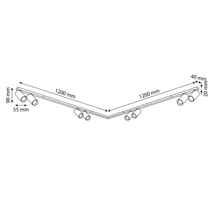 Brilagi - Spotleuchte SELE LONG 8xGU10/30W/230V weiß