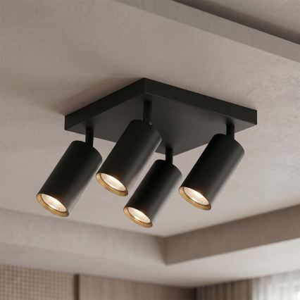 Brilagi - Spotleuchte SELE SQUARE 4xGU10/30W/230V schwarz/gold
