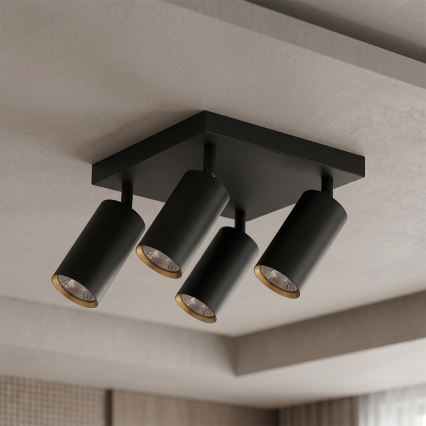 Brilagi - Spotleuchte SELE SQUARE 4xGU10/30W/230V schwarz/gold