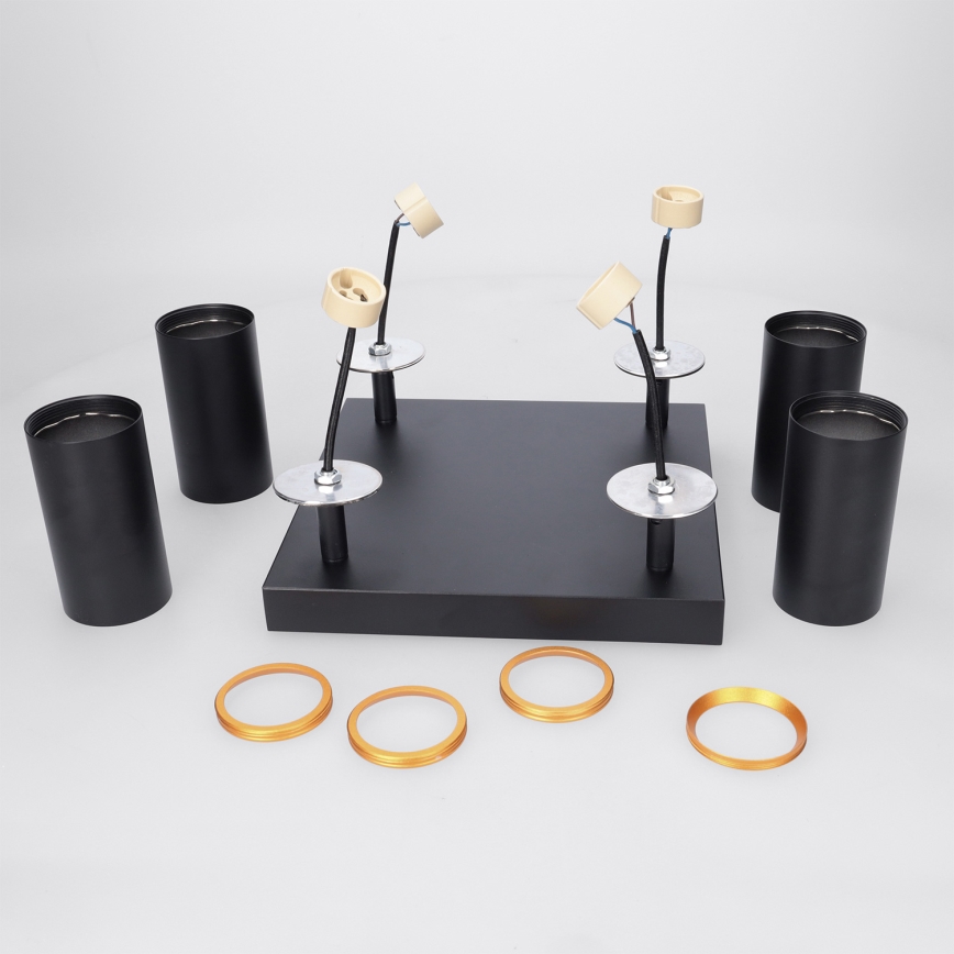Brilagi - Spotleuchte SELE SQUARE 4xGU10/30W/230V schwarz/gold