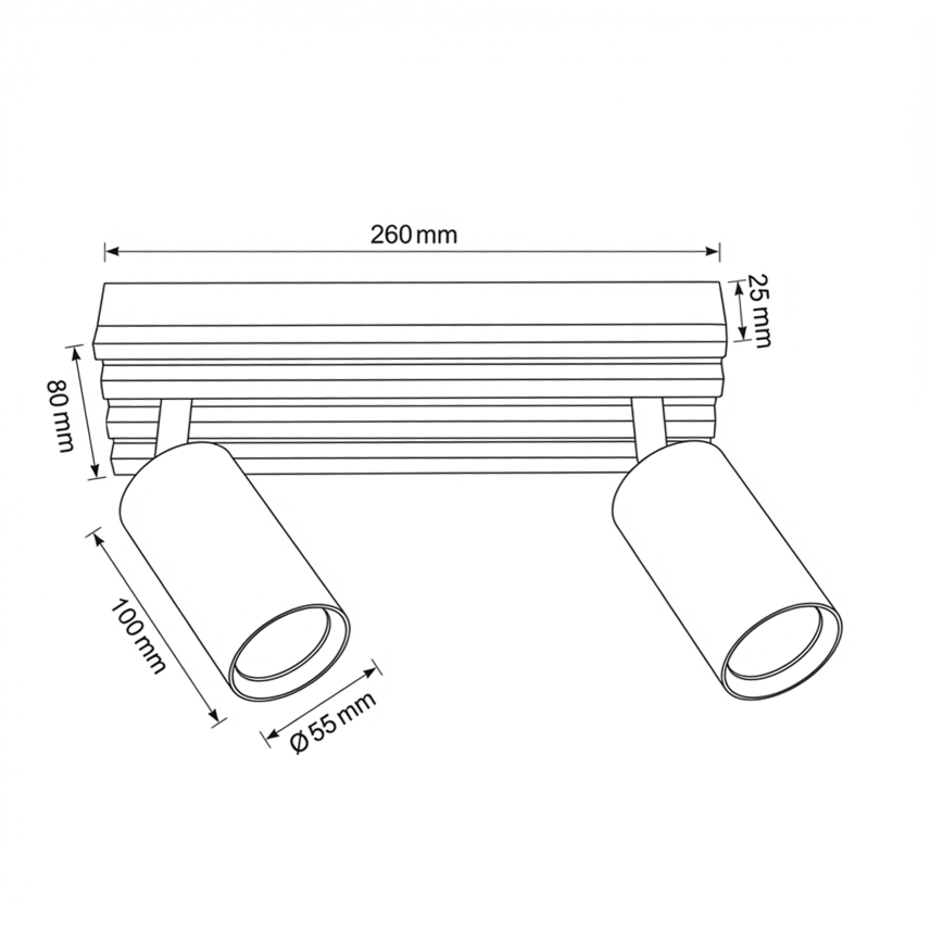 Brilagi - Spotleuchte SELE WOOD 2xGU10/30W/230V schwarz/holz