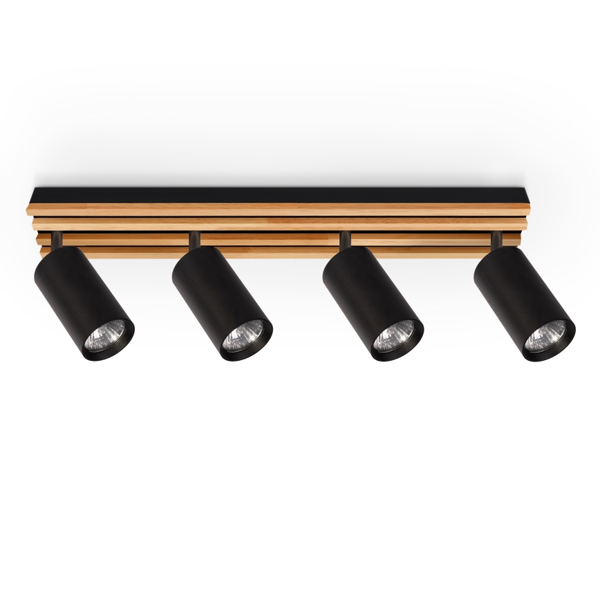 Brilagi - Spotleuchte SELE WOOD 4xGU10/30W/230V schwarz/Holz