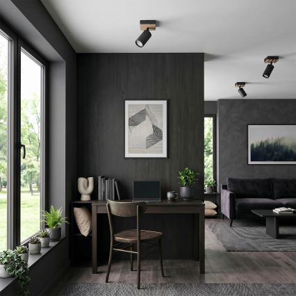 Brilagi - Spotleuchte SELE WOOD ACOUSTIC 1xGU10/30W/230V schwarz/Holz