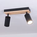 Brilagi - Spotleuchte SELE WOOD ACOUSTIC 2xGU10/30W/230V schwarz/holz