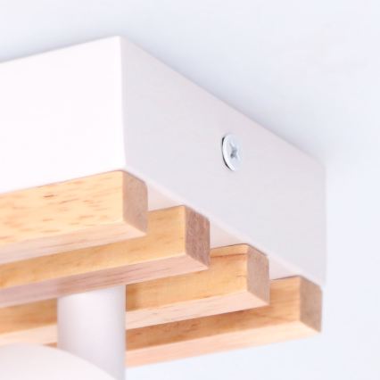 Brilagi - Spotleuchte SELE WOOD ACOUSTIC 2xGU10/30W/230V weiß/holz
