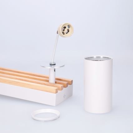 Brilagi - Spotleuchte SELE WOOD ACOUSTIC 2xGU10/30W/230V weiß/holz