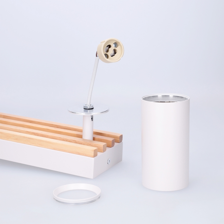 Brilagi - Spotleuchte SELE WOOD ACOUSTIC 2xGU10/30W/230V weiß/holz
