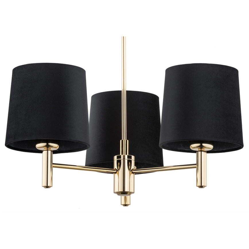 Brilagi - Stangen-Pendelleuchte MONTE 3xE27/60W/230V schwarz/gold