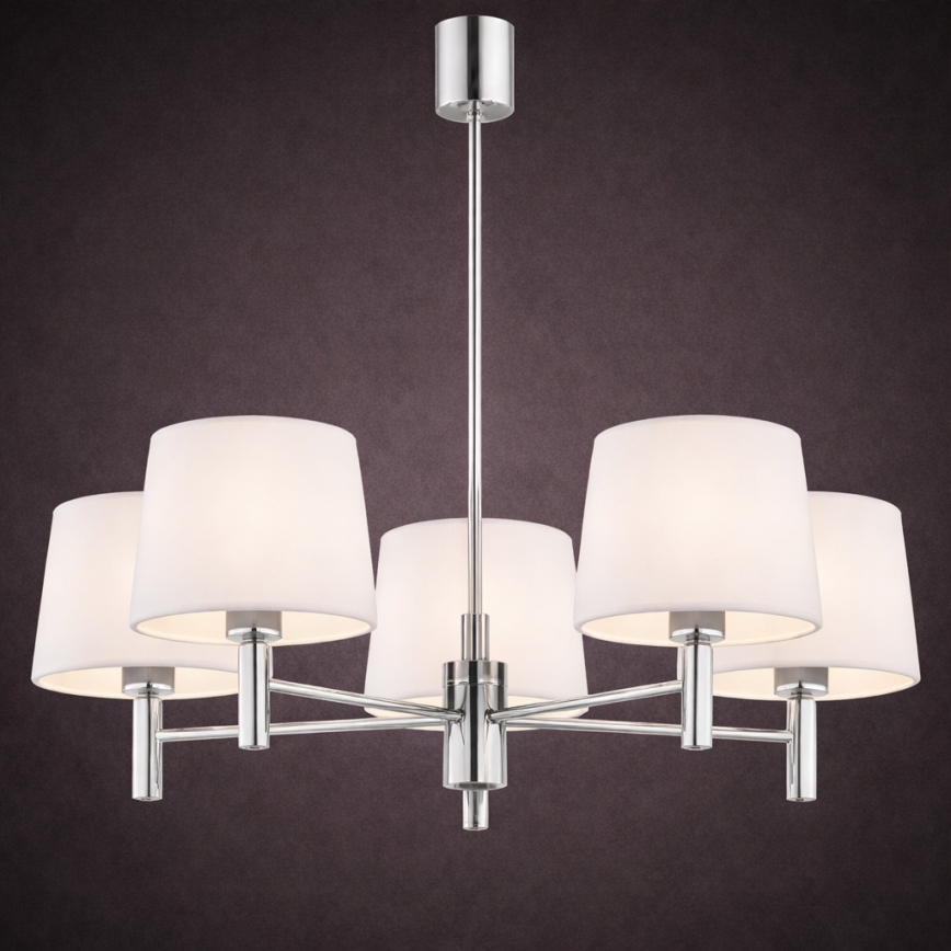 Brilagi - Stangen-Pendelleuchte MONTE 5xE27/60W/230V creme/hochglanzchrom