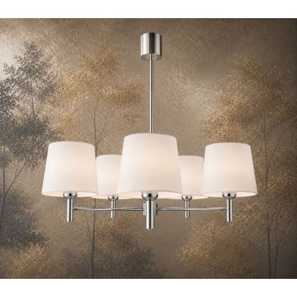 Brilagi - Stangen-Pendelleuchte MONTE 5xE27/60W/230V creme/hochglanzchrom