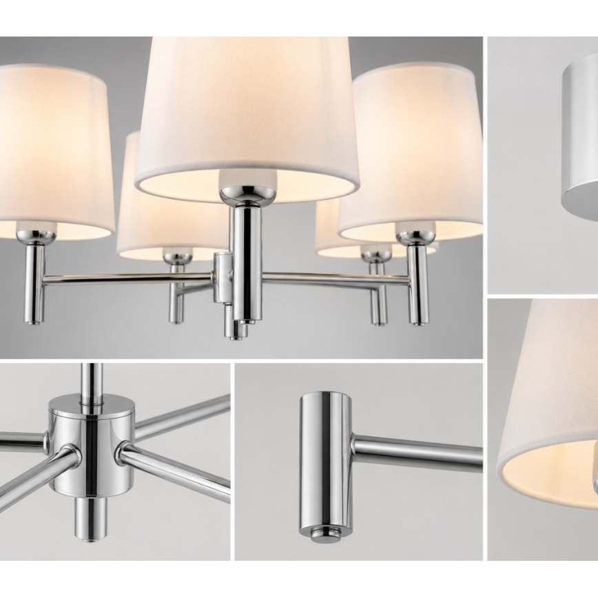 Brilagi - Stangen-Pendelleuchte MONTE 5xE27/60W/230V creme/hochglanzchrom