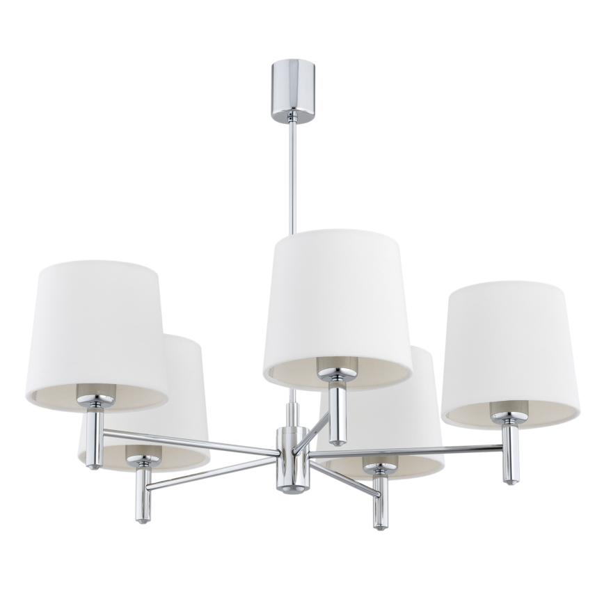 BRILAGI - Stangen-Pendelleuchte MONTE 5xE27/60W/230V creme/hochglanzchrom
