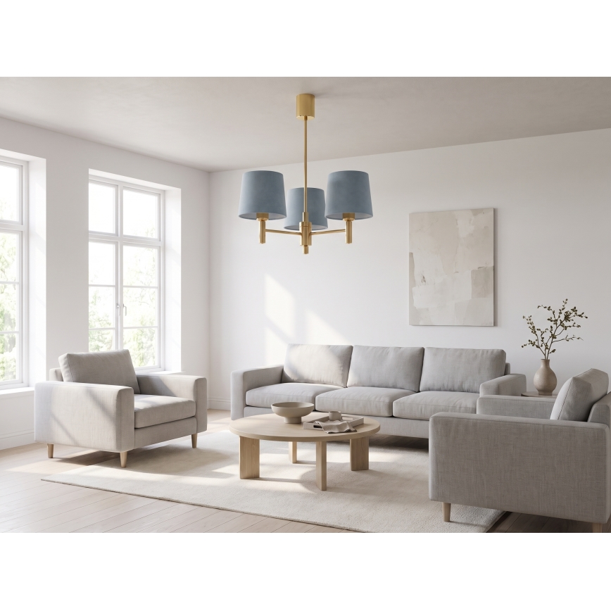 Brilagi - Stangenleuchte MONTE 3xE27/15W/230V blau/gold