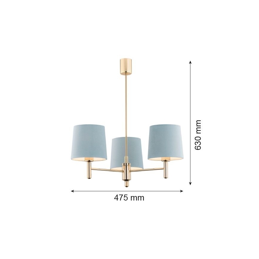 Brilagi - Stangenleuchte MONTE 3xE27/15W/230V blau/gold