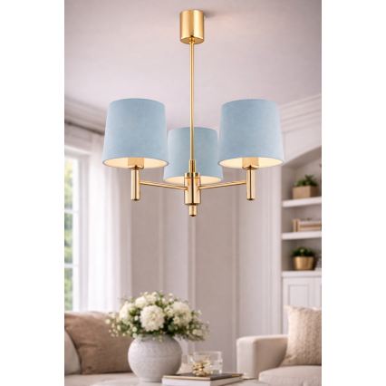 Brilagi - Stangenleuchte MONTE 3xE27/60W/230V blau/gold