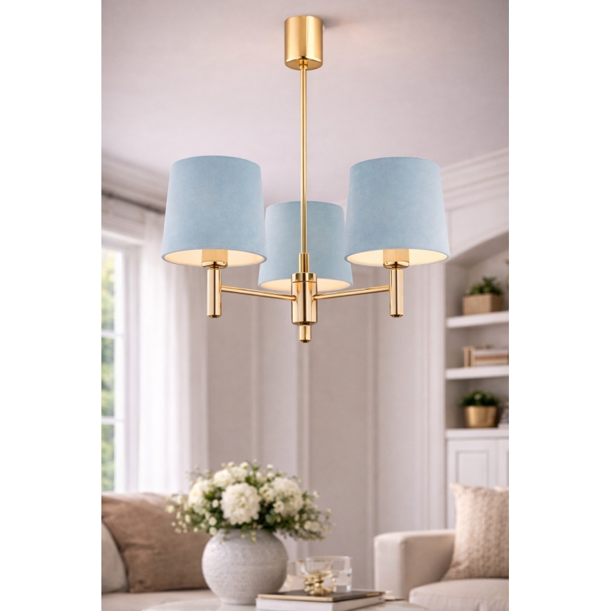 Brilagi - Stangenleuchte MONTE 3xE27/60W/230V blau/gold