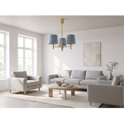 Brilagi - Stangenleuchte MONTE 3xE27/60W/230V blau/gold