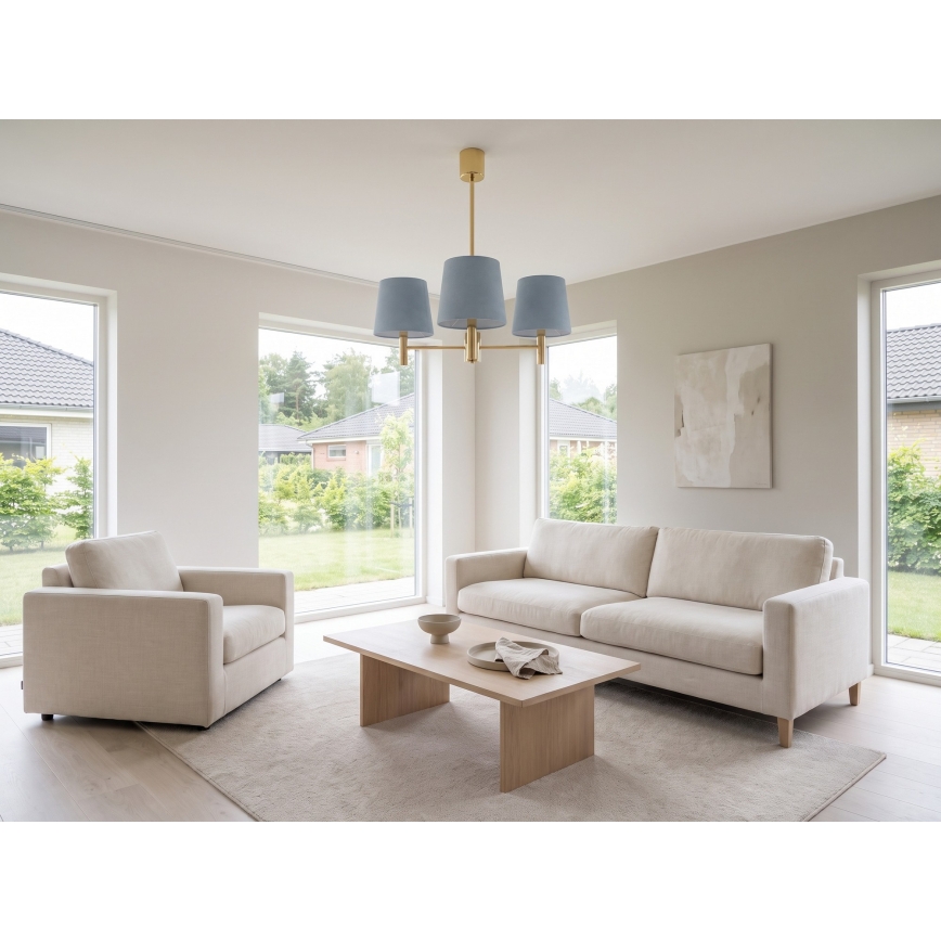 Brilagi - Stangenleuchte MONTE 3xE27/60W/230V blau/gold