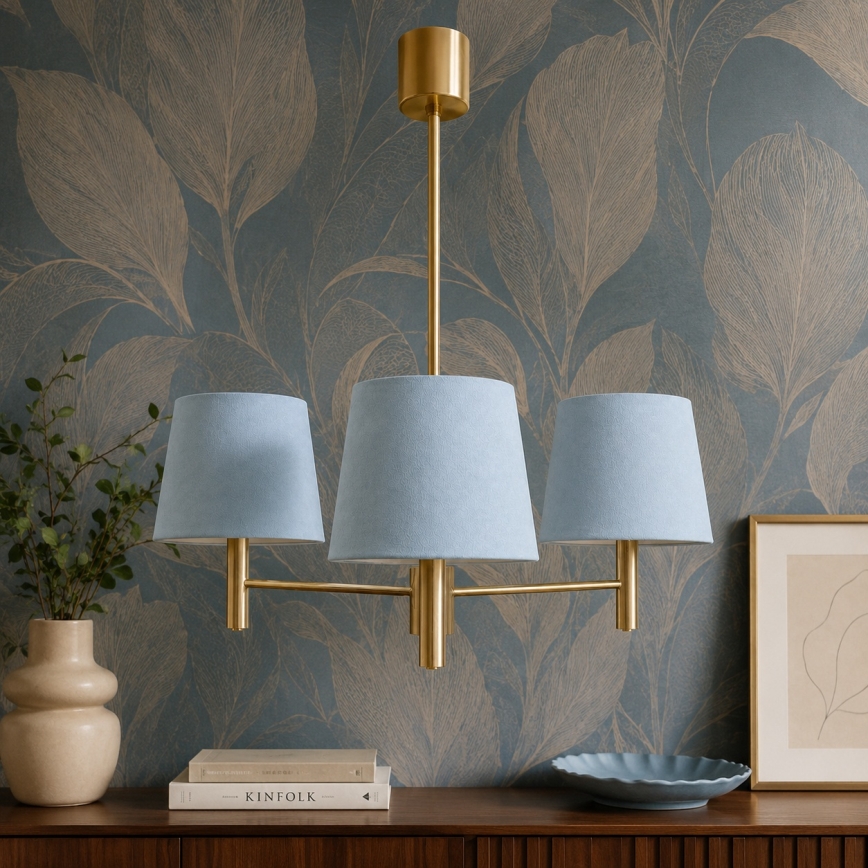 Brilagi - Stangenleuchte MONTE 3xE27/60W/230V blau/gold