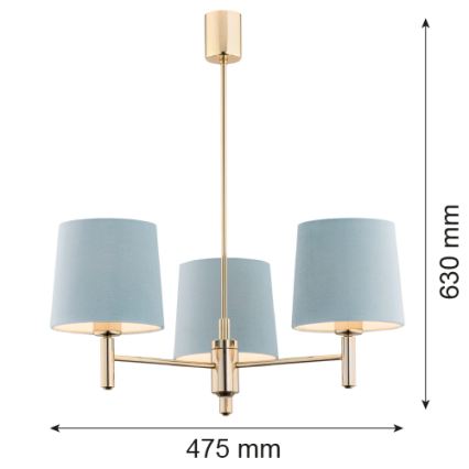 Brilagi - Stangenleuchte MONTE 3xE27/60W/230V blau/gold