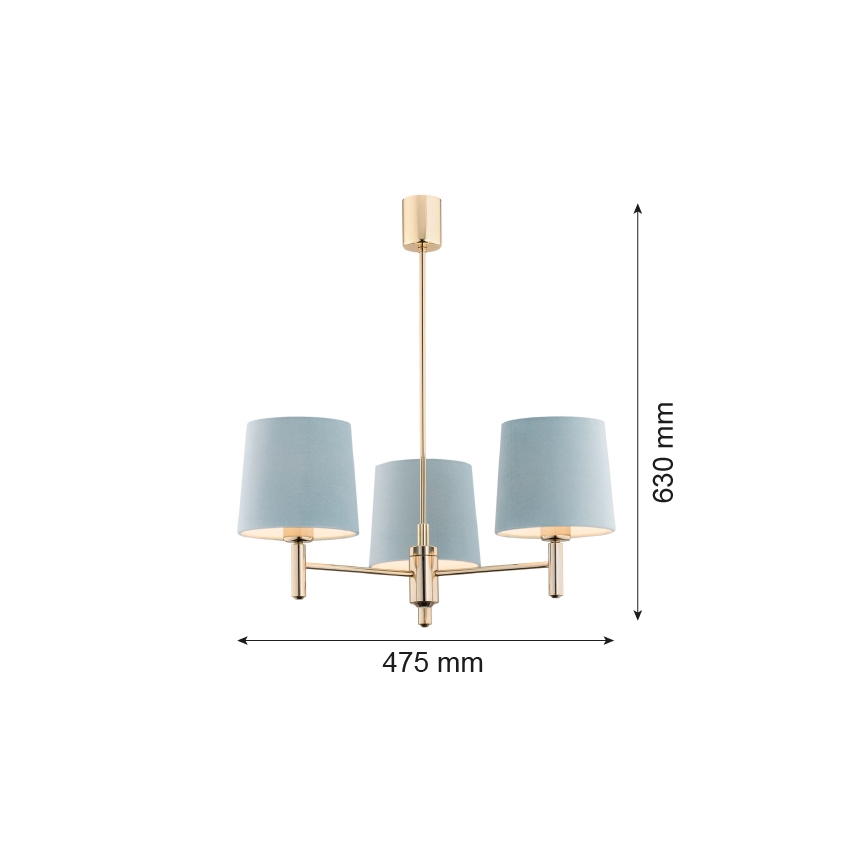Brilagi - Stangenleuchte MONTE 3xE27/60W/230V blau/gold