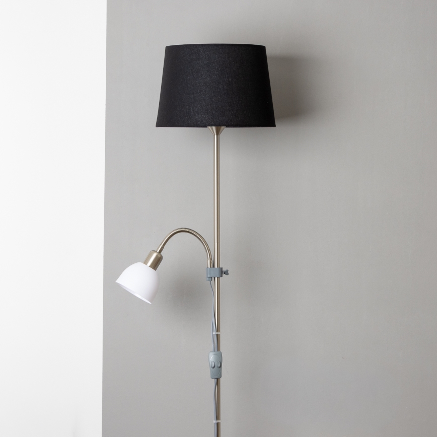 Brilagi - Stehlampe CERIA 1xE27/100W/230V + 1xE14/25W mattchrom/schwarz