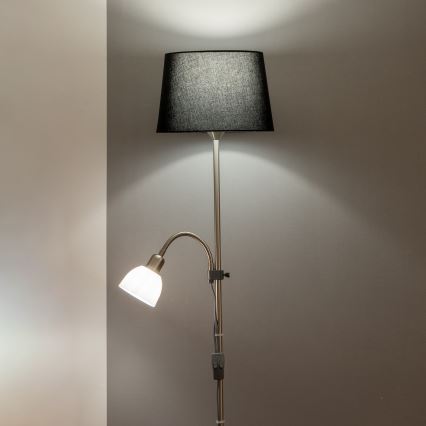 Brilagi - Stehlampe CERIA 1xE27/100W/230V + 1xE14/25W mattchrom/schwarz