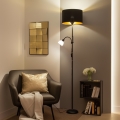 Brilagi - Stehlampe CERIA 1xE27/100W/230V + 1xE14/25W schwarz