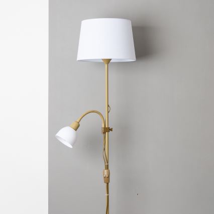 Brilagi - Stehlampe CERIA 2-in-1 1xE27/100W/230V + 1xE14/25W gold/weiß