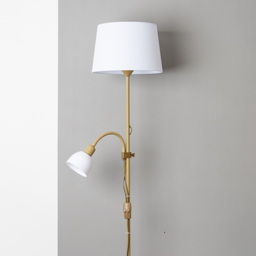 Brilagi - Stehlampe CERIA 2-in-1 1xE27/100W/230V + 1xE14/25W gold/weiß