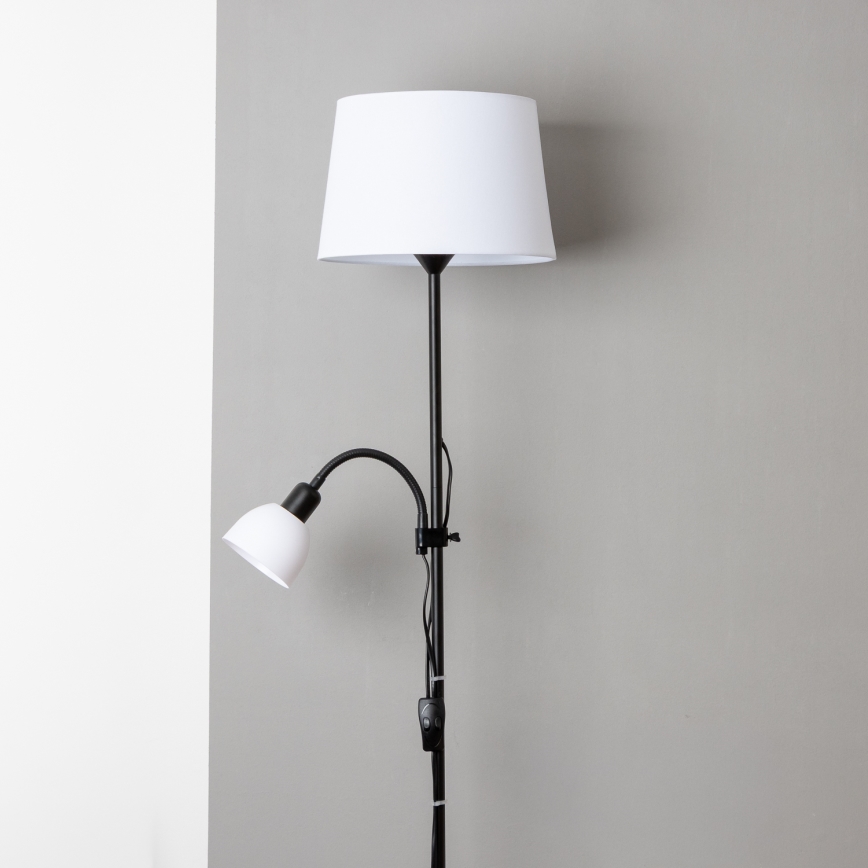 Brilagi - Stehlampe CERIA 2-in-1 1xE27/100W/230V + 1xE14/25W schwarz/weiß