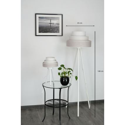 Brilagi - Stehleuchte ALASKA LUNETA 1xE27/15W/230V grau/cremefarben