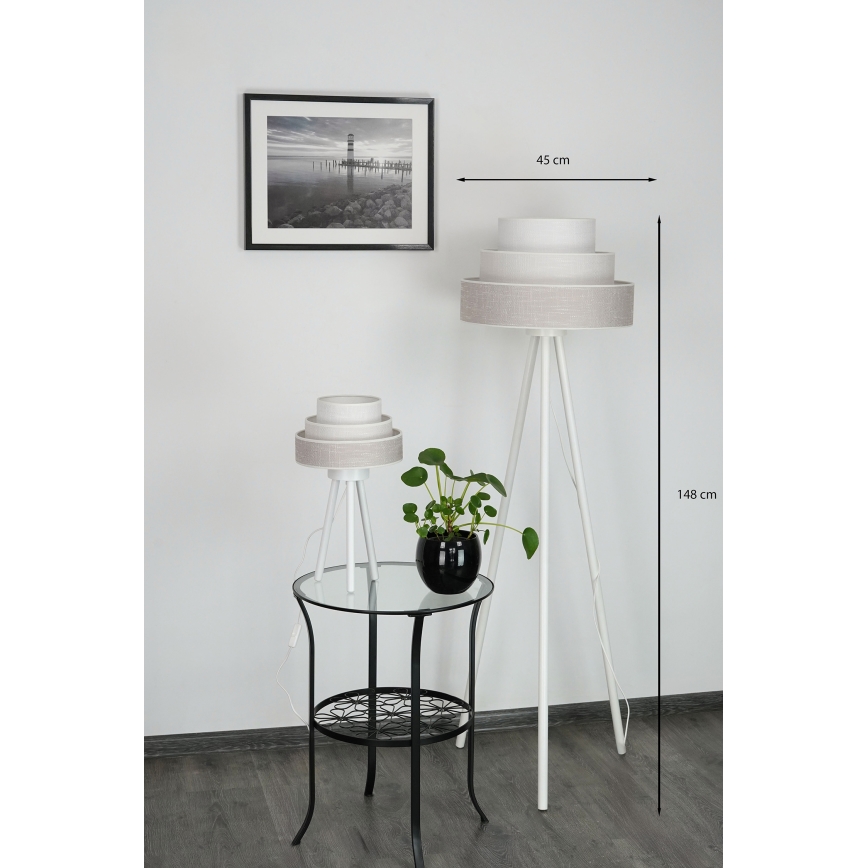 Brilagi - Stehleuchte ALASKA LUNETA 1xE27/15W/230V grau/cremefarben