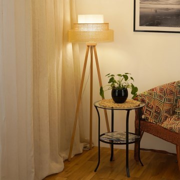 Brilagi - Stehleuchte CEDAR LUNETA 1xE27/15W/230V beige/braun/cremefarben