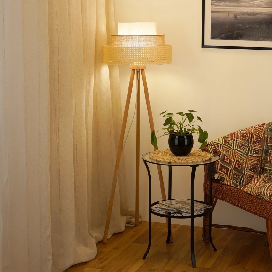 Brilagi - Stehleuchte CEDAR LUNETA 1xE27/15W/230V beige/braun/cremefarben