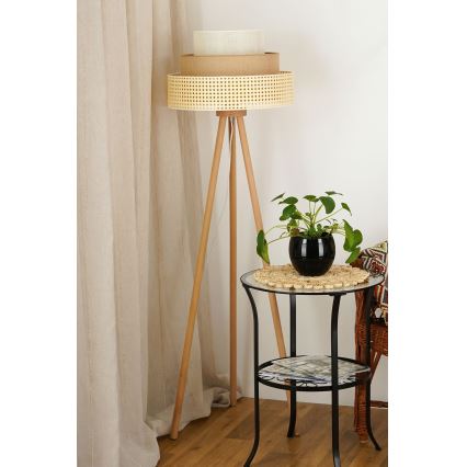 Brilagi - Stehleuchte CEDAR LUNETA 1xE27/15W/230V beige/braun/cremefarben