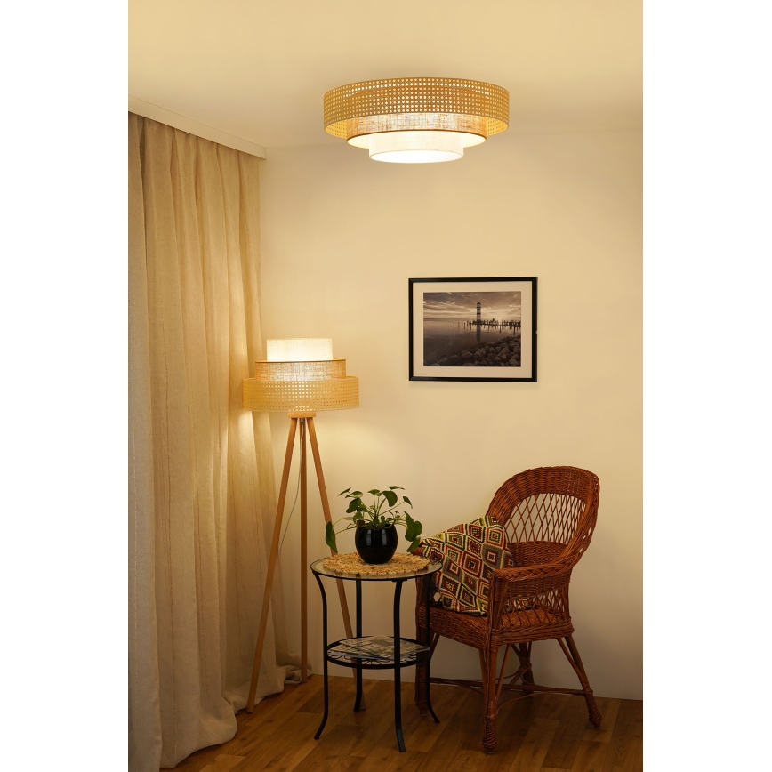 Brilagi - Stehleuchte CEDAR LUNETA 1xE27/15W/230V beige/braun/cremefarben