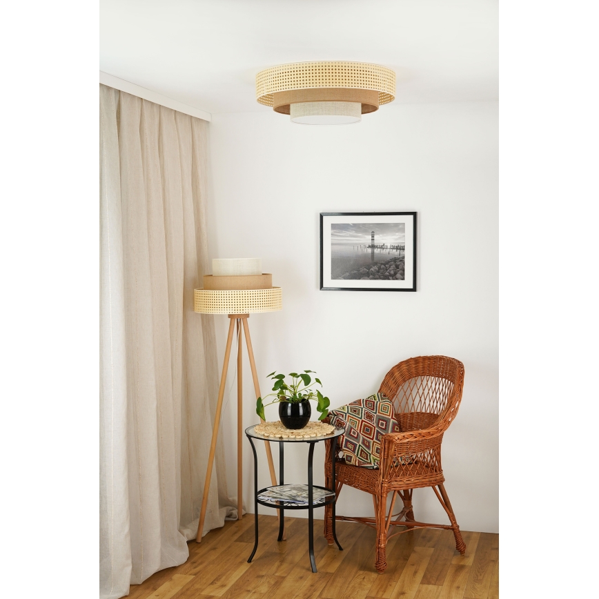 Brilagi - Stehleuchte CEDAR LUNETA 1xE27/15W/230V beige/braun/cremefarben
