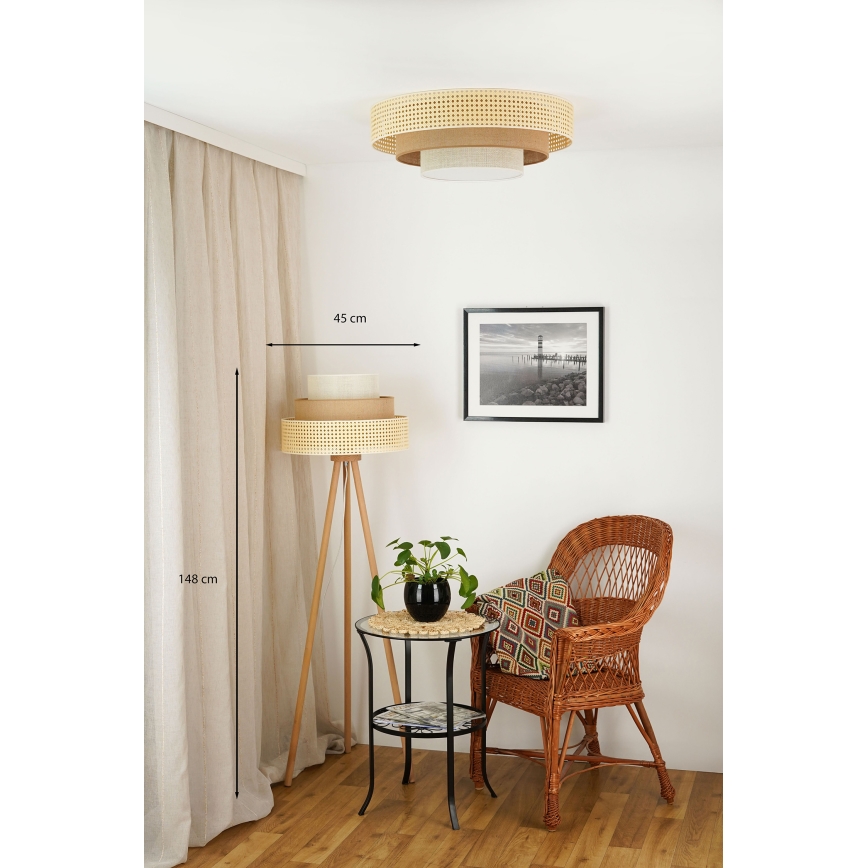 Brilagi - Stehleuchte CEDAR LUNETA 1xE27/15W/230V beige/braun/cremefarben