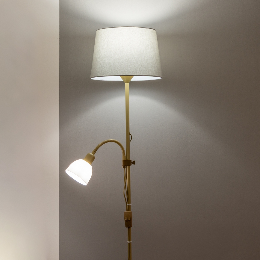 Brilagi - Stehleuchte CERIA 1xE27/100W/230V + 1xE14/25W gold/grau