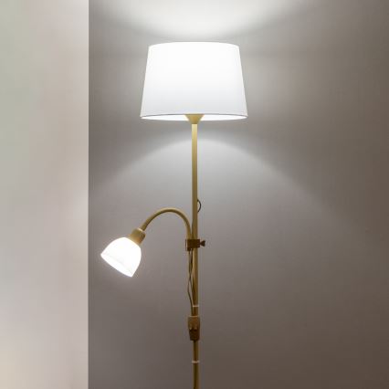 Brilagi - Stehleuchte CERIA 1xE27/100W/230V + 1xE14/25W gold/weiß