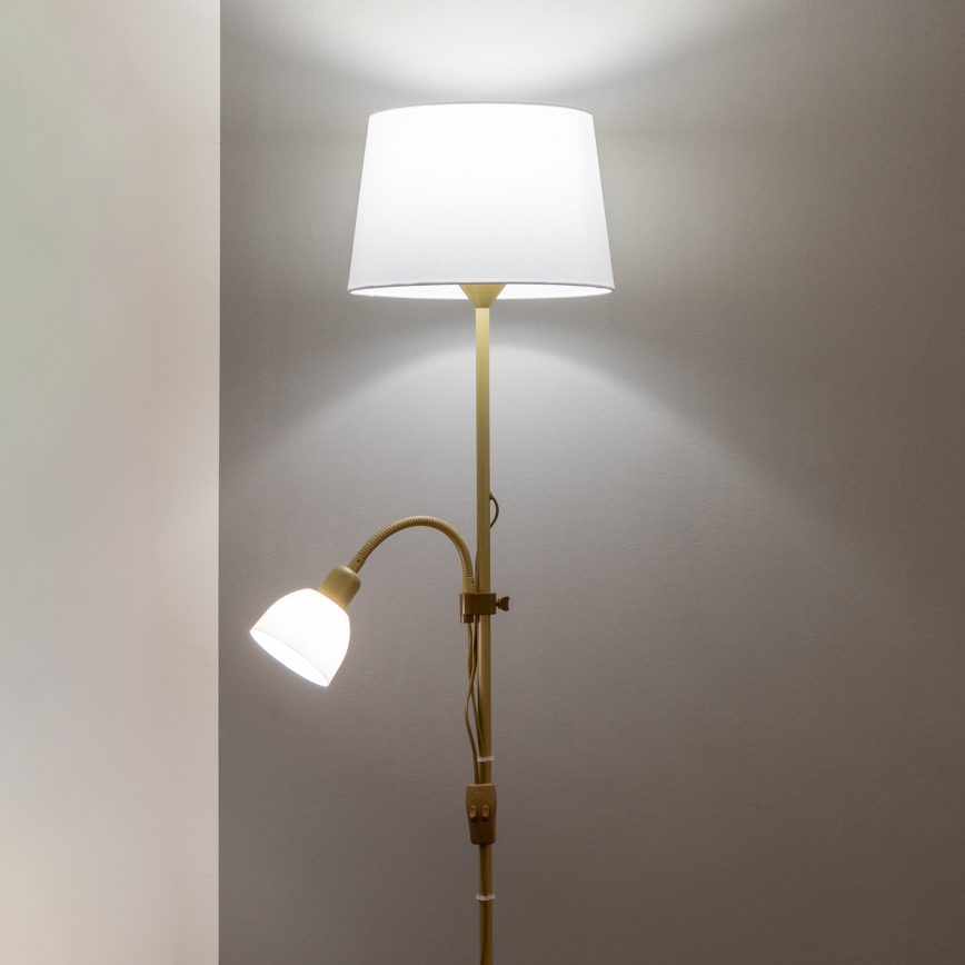 Brilagi - Stehleuchte CERIA 1xE27/100W/230V + 1xE14/25W gold/weiß