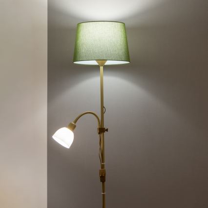 Brilagi - Stehleuchte CERIA 1xE27/100W/230V + 1xE14/25W goldfarben/grün