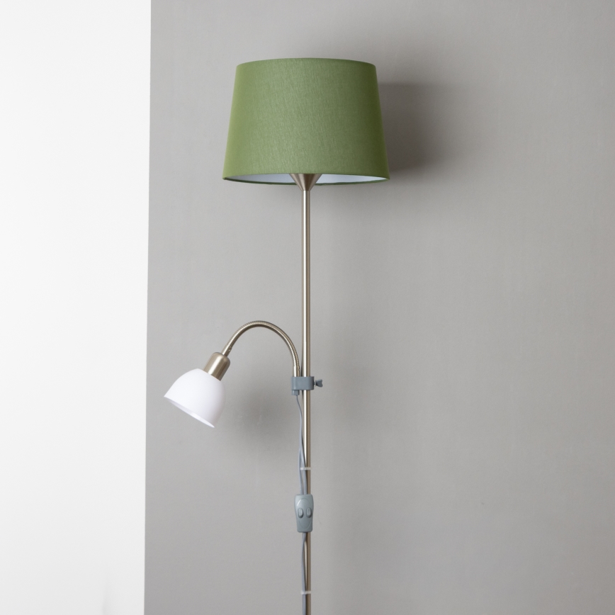 Brilagi - Stehleuchte CERIA 1xE27/100W/230V + 1xE14/25W mattierter Chrom/grün