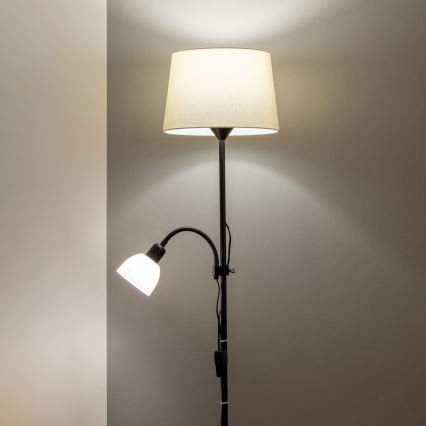Brilagi - Stehleuchte CERIA 1xE27/100W/230V + 1xE14/25W schwarz/beige