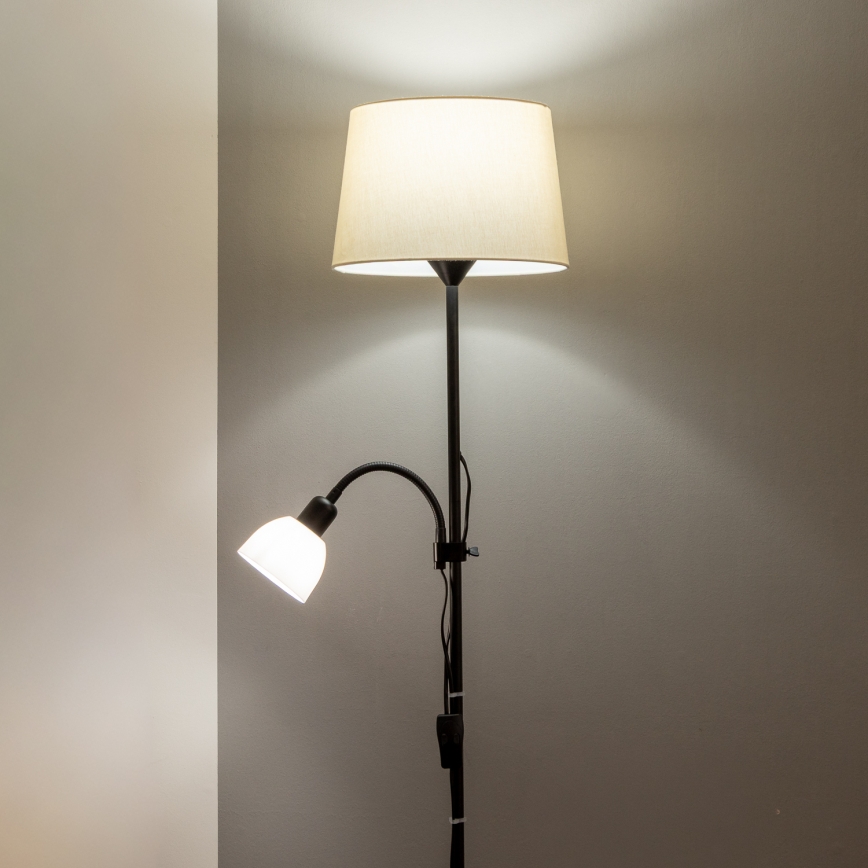 Brilagi - Stehleuchte CERIA 1xE27/100W/230V + 1xE14/25W schwarz/beige