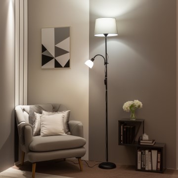 Brilagi - Stehleuchte CERIA 1xE27/100W/230V + 1xE14/25W schwarz/grau