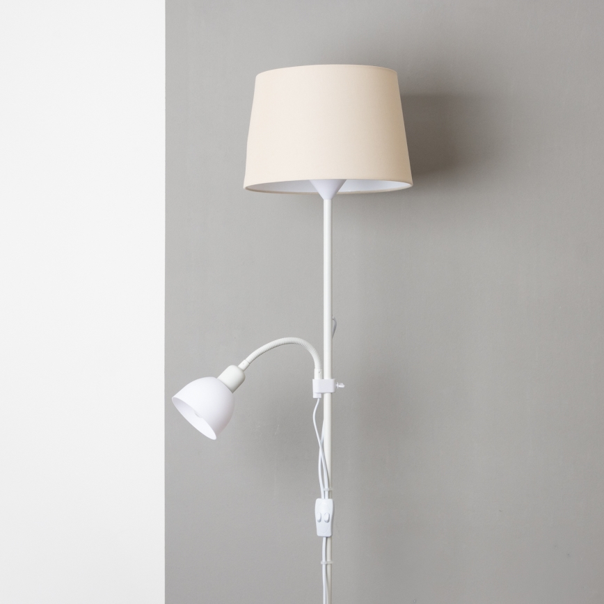 Brilagi - Stehleuchte CERIA 1xE27/100W/230V + 1xE14/25W weiß/beige
