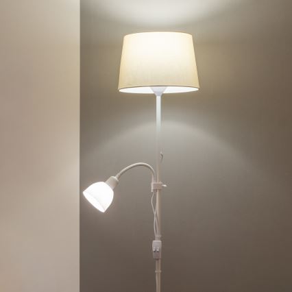 Brilagi - Stehleuchte CERIA 1xE27/100W/230V + 1xE14/25W weiß/beige