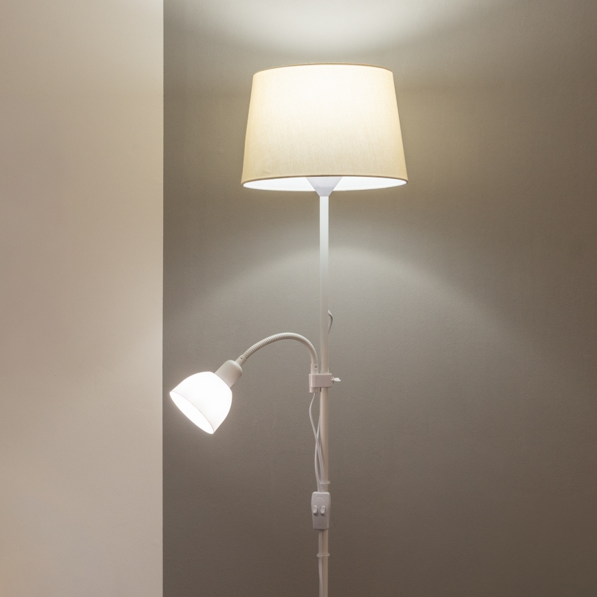 Brilagi - Stehleuchte CERIA 1xE27/100W/230V + 1xE14/25W weiß/beige